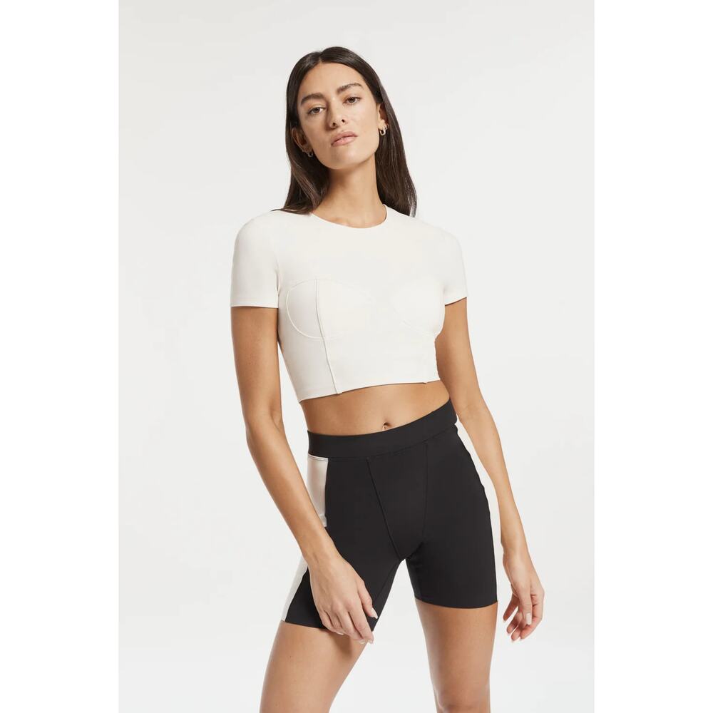New Le Ore Sorelle Corset Crop Top‎ Canvas Off White Large